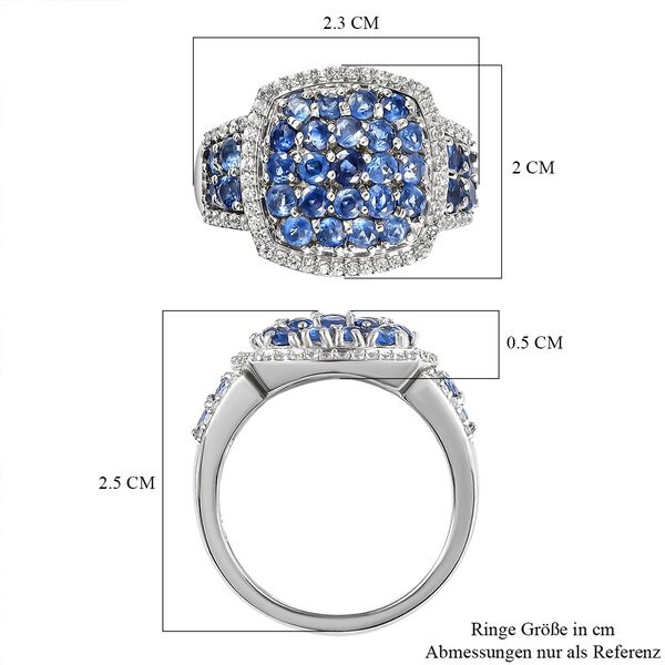 Kaschmir Kyanit und weißer Zirkon-Ring - 2,77 ct. image number 7