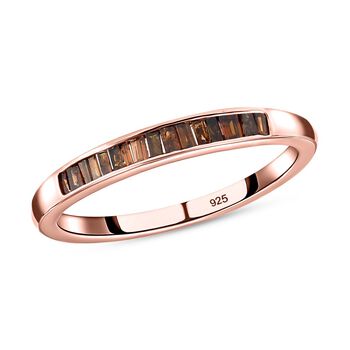 Roter Diamant-Ring, 925 Silber ros&eacute;vergoldet  ca. 0,25 ct