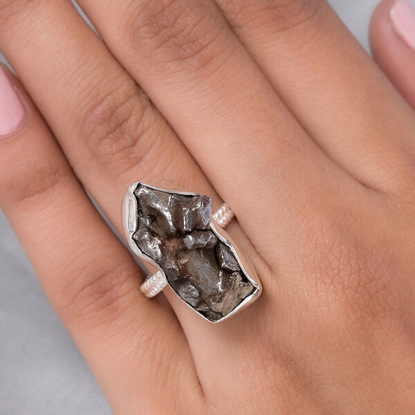 Meteorit Ring 925 Silber  ca. 33,50 ct image number 3