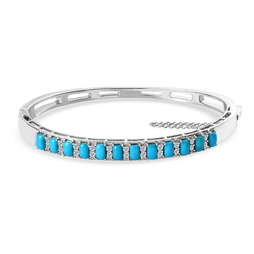 Amerikanischer, natürlicher Sleeping Beauty Türkis und Zirkon-Armreif - 3,30 ct. image number 0