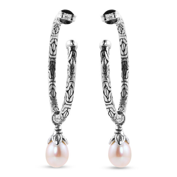 Royal Bali Kollektion - Süßwasser Perle Ohrhänger 925 Silber  image number 4