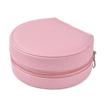 Zweilagige Kunstleder-Schmuckschatulle, Rosa