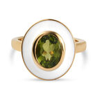 Natürlicher Peridot-Ring, 925 Silber vergoldet (Größe 16.00) ca. 2.02 ct