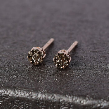 D'Joy nat&uuml;rliche Champagner Diamant Ohrringe - 0,12 ct.