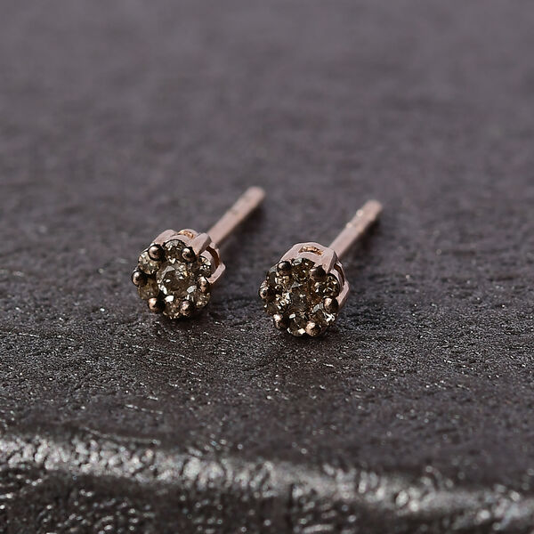 D'Joy nat&uuml;rliche Champagner Diamant Ohrringe - 0,12 ct. image number 2