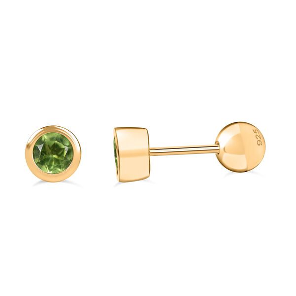 Peridot Ohrringe, 925 Silber 750 Gelbgold Vermeil - 0,61 ct.