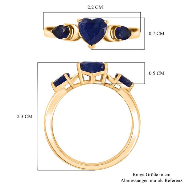 D'Joy Masoala Saphir (Fissure gef&uuml;llt) Ring 925 Silber vergoldet (Gr&ouml;&szlig;e 21.00) ca. 1,78 ct image number 7