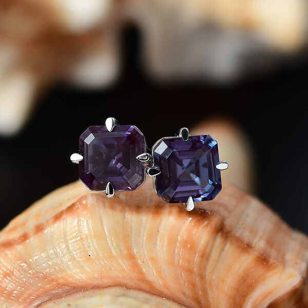 AAA Lab Created Alexandrit Ohrringe, 417 Gold ca. 3.20 ct image number 1