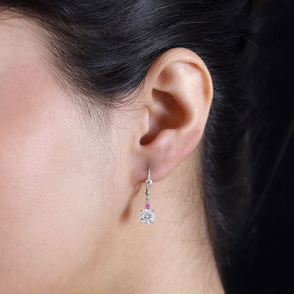 Moissanit und afrikanische Rubin-Ohrringe - 1,63 ct. image number 3