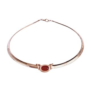 Evertrue Edelstein-Halskette mit 7 austauschbaren Edelsteinen, ca. 45 cm, Edelstahl 750 rosévergoldet ca. 24.50 ct