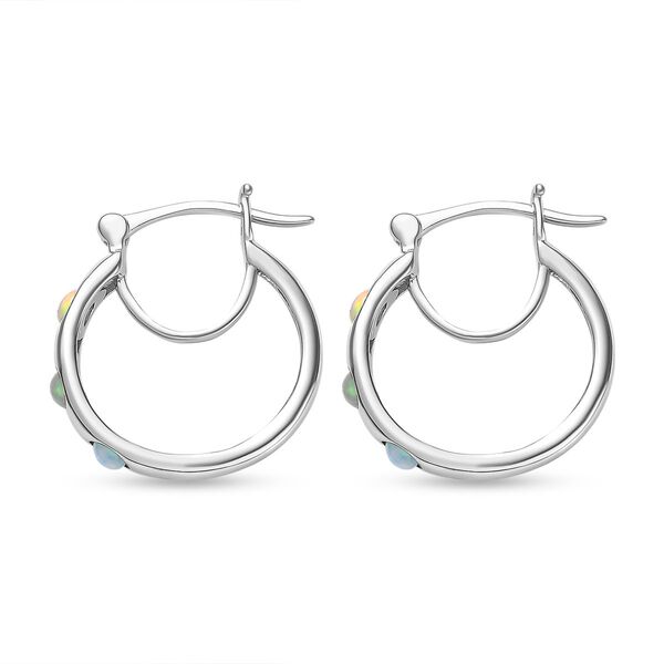 AA natürlicher, äthiopischer Welo Opal Ohrringe, 925 Silber platiniert -  0,49 ct. image number 6