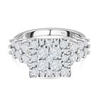 LUSTRO STELLA - weißer Zirkonia Ring, 925 Silber platiniert (Größe 17.00)