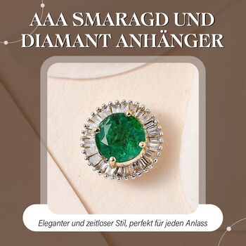 AAA Smaragd und Diamant Anh&auml;nger - 1,10 ct.