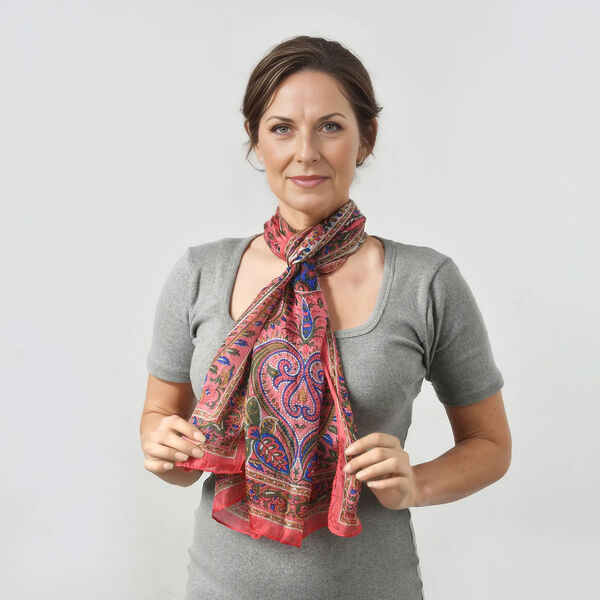 Eleganter Schal aus 100% Seide, Rosa