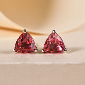 Lachs-Triplette Quarz-Ohrringe, 925 Silber platiniert ca. 1.62 ct