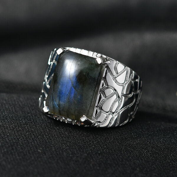 EVER TRUE AAA Labradorit Ring Nickelfreies Messing (Gr&ouml;&szlig;e 18.00) ca. 7,93 ct image number 1