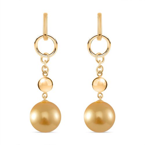Goldene Muschelkernperle Ohrringe 925 Silber 750 Gelbgold Vermeil image number 0