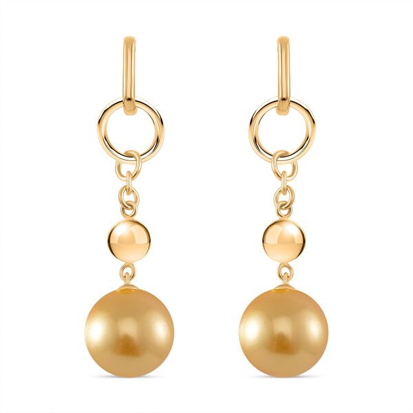 Goldene Muschelkernperle Ohrringe 925 Silber 750 Gelbgold Vermeil image number 0