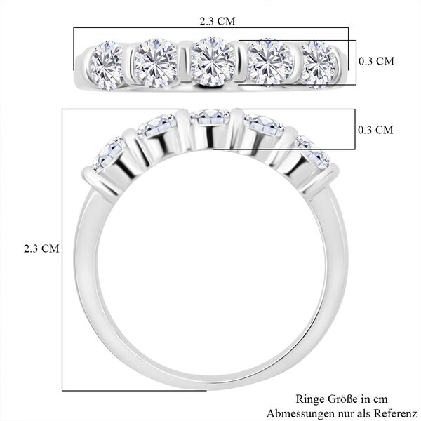 Lustro Stella weißer Zirkonia Half Eternity Ring image number 6