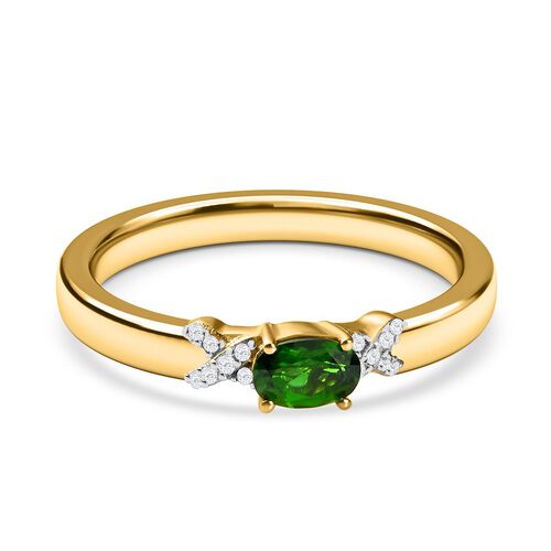 Natürlicher Chromdiopsid und Zirkon-Ring image number 0