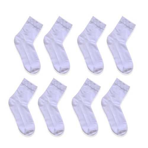 4er-Set - Socken, Polyester-Baumwolle, Größe 36-40, Weiß image number 0