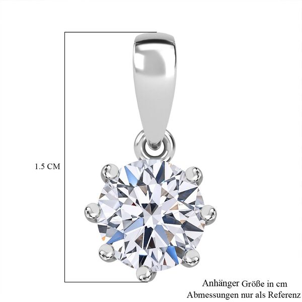 LUXURIANT SGL zertifizierter VS-EF Labor Oktillionschliff Diamant Anh&auml;nger in 950 Platin - 1 ct. image number 5