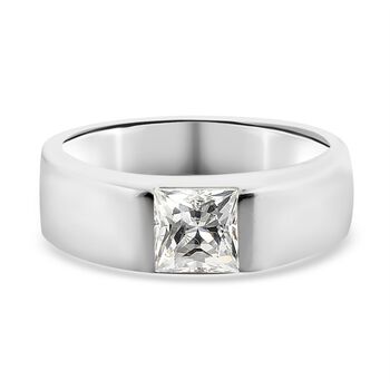LUSTRO STELLA Hergestellt mit SWAROVSKI ZIRKONIA Herren Ring 925 Silber Platin-&Uuml;berzug (Gr&ouml;&szlig;e 19.00) ca. 2,23 ct