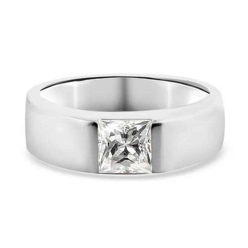 LUSTRO STELLA Hergestellt mit ZIRKONIA Herren Ring 925 Silber Platin-Überzug (Größe 19.00) ca. 2,23 ct image number 0