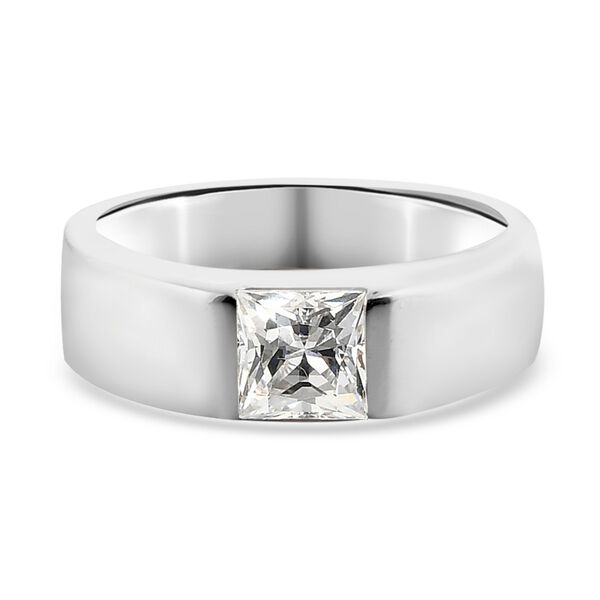 LUSTRO STELLA Hergestellt mit ZIRKONIA Herren Ring 925 Silber Platin-&Uuml;berzug (Gr&ouml;&szlig;e 19.00) ca. 2,23 ct