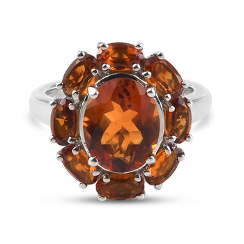 Madira Citrin Ring, 925 Silber platiniert (Gr&ouml;&szlig;e 16.00) ca. 3,37 ct