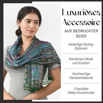 LA MAREY Seidenschal, gr&uuml;n