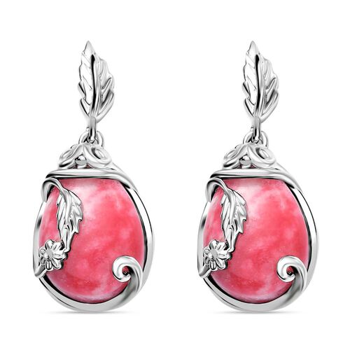AA Norwegischer Thulit Ohrringe, Silberfarben, ca. 13.04 ct image number 0
