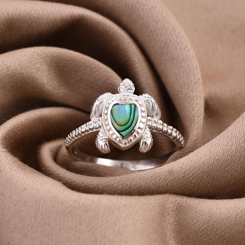 Abalone Muschel Ringe 925 Silber (Größe 21.00) image number 1