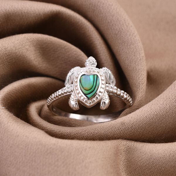 Abalone Muschel Ringe 925 Silber (Größe 21.00) image number 1