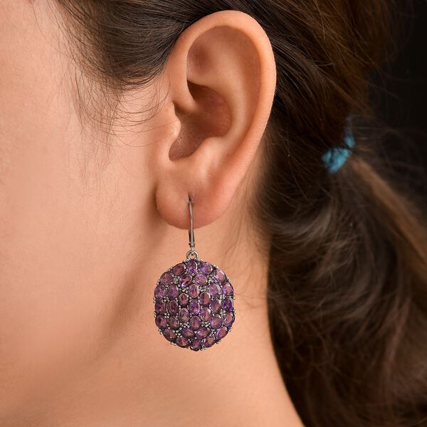 Afrikanische Amethyst Ohrringe, 316L Edelstahl ca. 11.35 ct image number 3