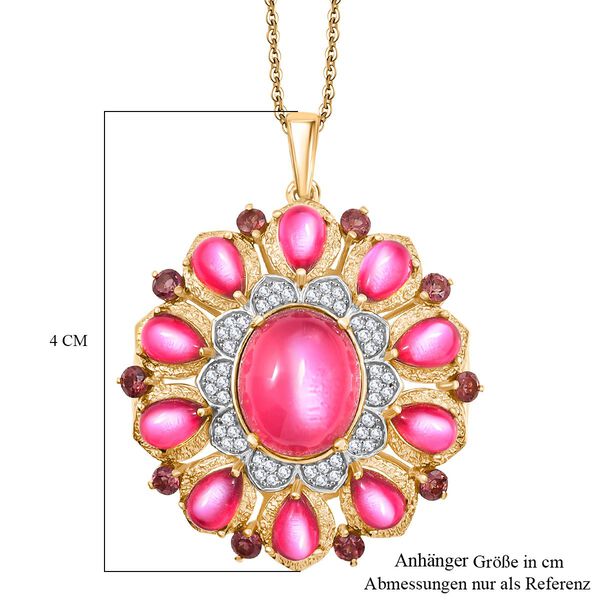 D'Joy Maulbeer Mondstein Schmuckset ca. 45 cm 925 Silber 750 Gelbgold Vermeil ca. 13,18 ct. image number 7