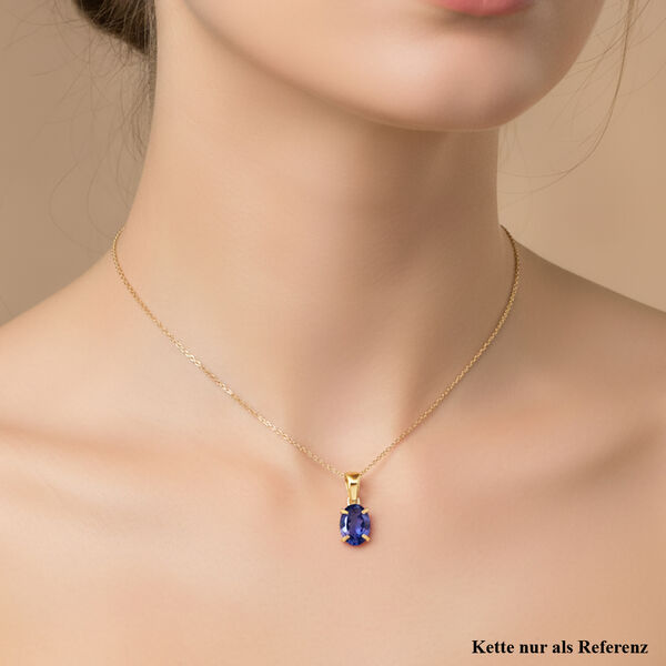 AA Tansanit Anh&auml;nger 375 Gelb Gold ca. 0,61 ct. image number 2