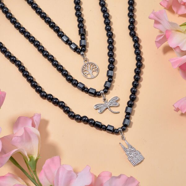 3er Set - H&auml;matit Libelle, K&ouml;lner Dom, Lebensbaum, ca. 1320,00 ct. image number 2