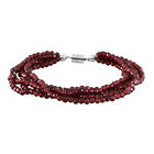 Rotes Granat-Armband, ca. 19 cm, Edelstahl, ca. 73,94 ct