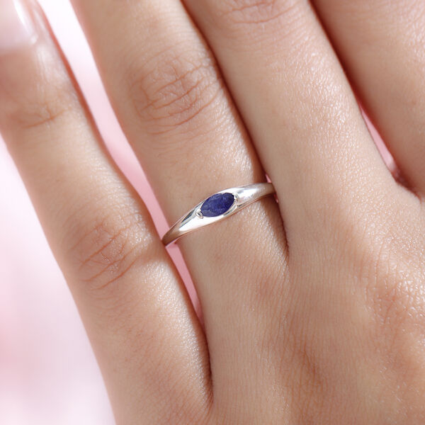 Masoala Saphir-Ring, (Fissure gef&uuml;llt), 925 Silber image number 3