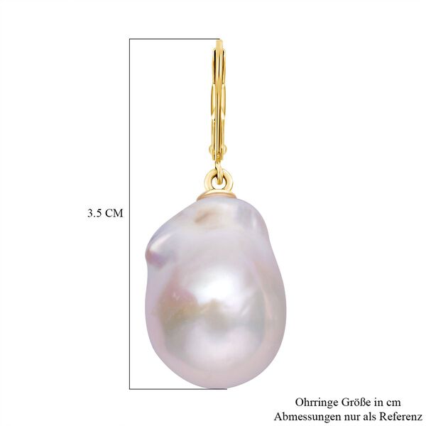S&uuml;&szlig;wasser Perlen-Ohrringe, 925 Silber vergoldet image number 5