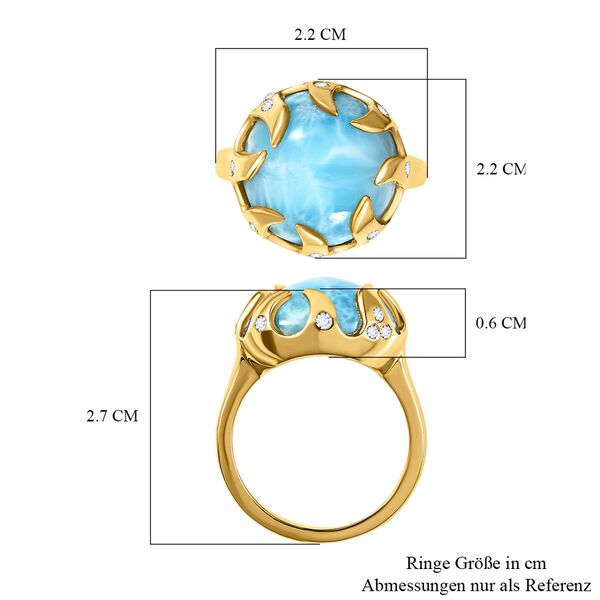 Larimar und Zirkon Ring - 13,33 ct. image number 6