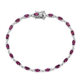 AAA Natürliches Radiant Ember Granat und Zirkon Armband