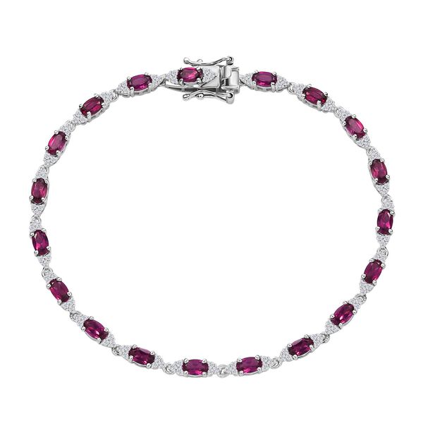 AAA Natürliches Radiant Ember Granat und Zirkon Armband image number 0