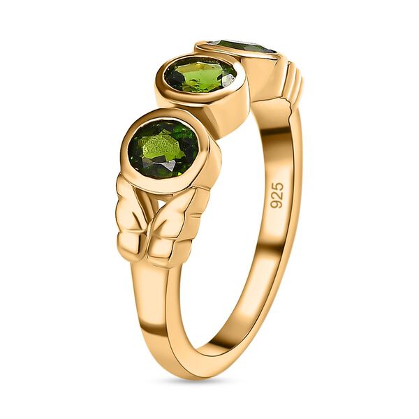 Natürlicher Chromdiopsid Ring, 925 Silber vergoldet (Größe 17.00) ca. 1.20 ct image number 5