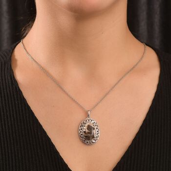 Erdnuss Holz Jaspis Anh&auml;nger mit 50cm Kette - 9,50 ct.