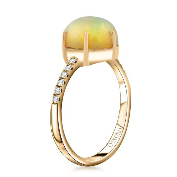 LUXORO zertifiziert und gepr&uuml;ft AAA nat&uuml;rlicher, &auml;thiopischer Welo Opal und Diamant Ring in 417 Gold - 2,85 ct. image number 3