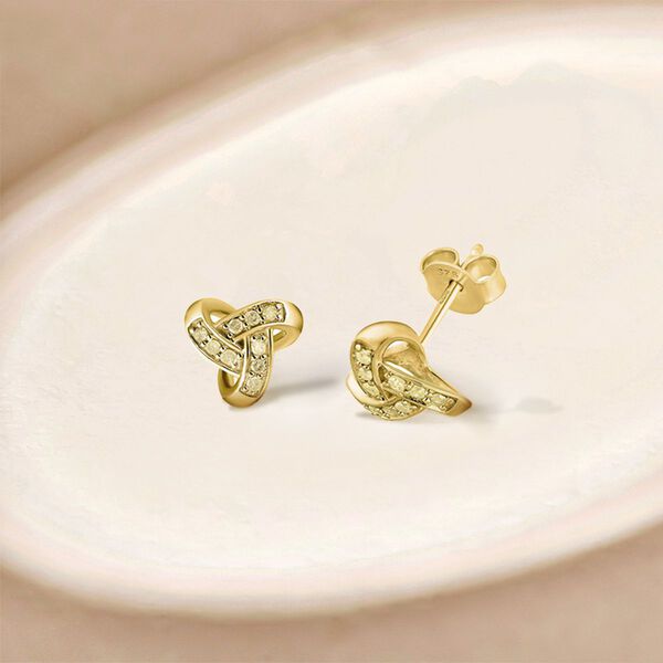 Gelbe Diamant-Ohrringe, 925 Silber vergoldet - 0,25 ct. image number 2