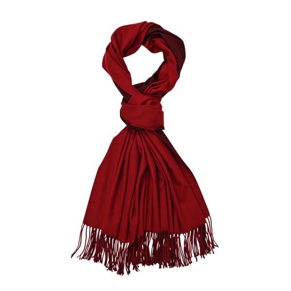 Eleganter doppelseitiger Schal mit Fransen, 68x180cm, Rot image number 2