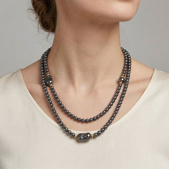 Terahertz Halskette ca. 40 cm Reiner Edelstahl Standard gelb vergoldet ca. 300.00 ct